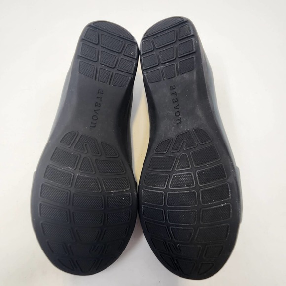 Aravon Womens Andrea Blue Leather Ballet Flats Slip On Shoes 6.5 B Arch Support - Picture 9 of 9